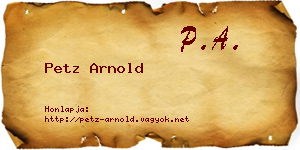 Petz Arnold névjegykártya